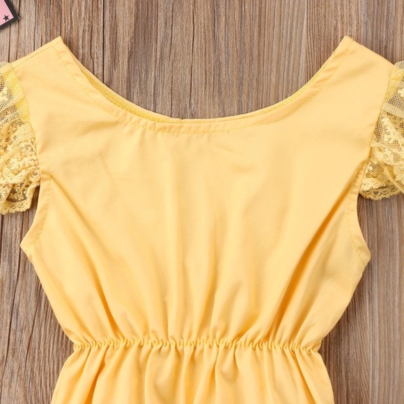 Yellow Baby Girl Lace Romper - Picture 2 of 6